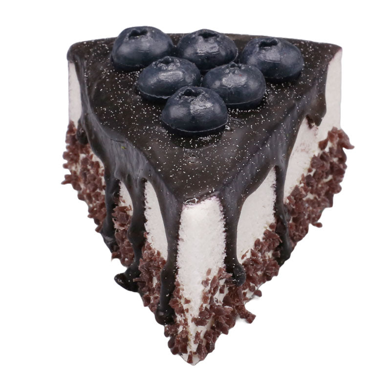 Realistic Artificial Chocolate Triangle Pastry With Berries Topping