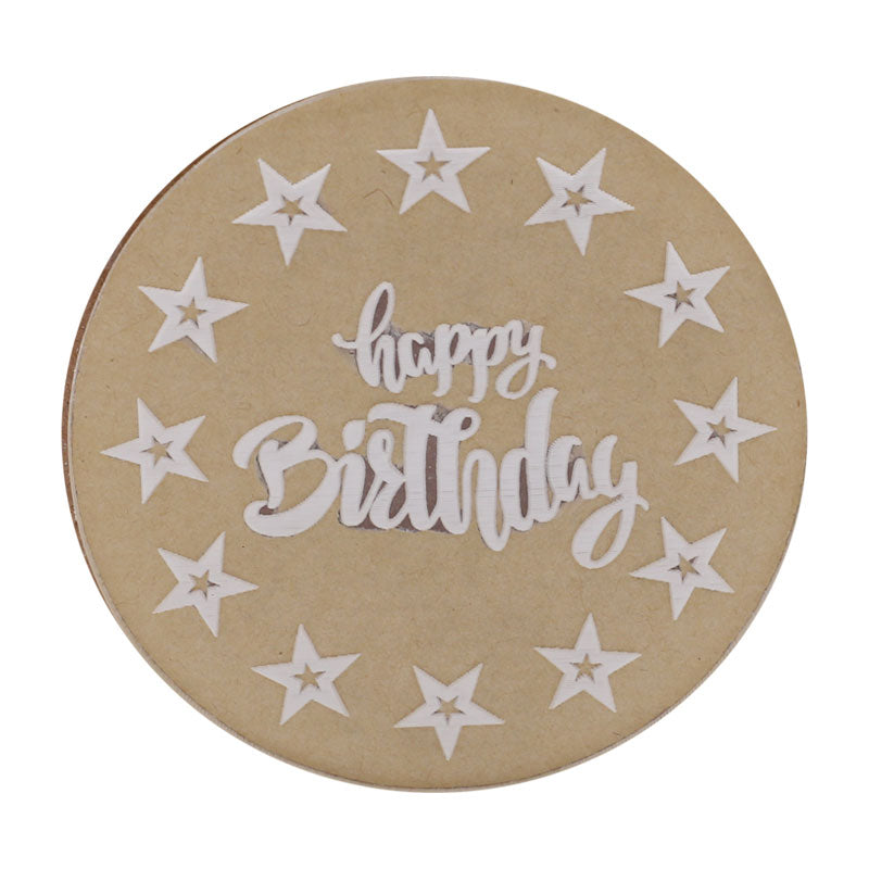 Happy Birthday With Stars Fondant Stamp Plastic