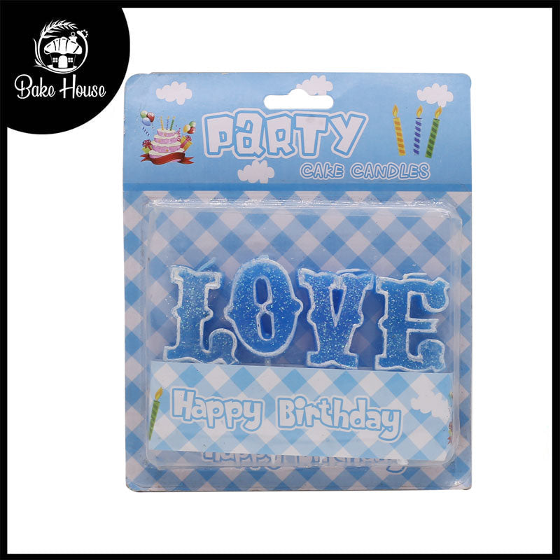 love Cake Candle blue