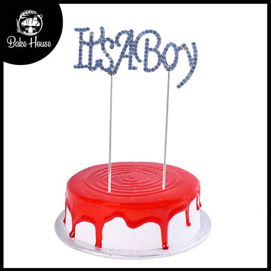 Its A Boy Cake Topper With Blue Nugs
