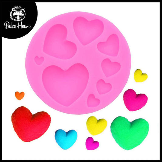 Heart Shape Silicone Fondant & Chocolate Mold 8 Cavity