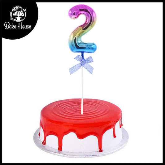 2 Number Multicolor Cake Topper