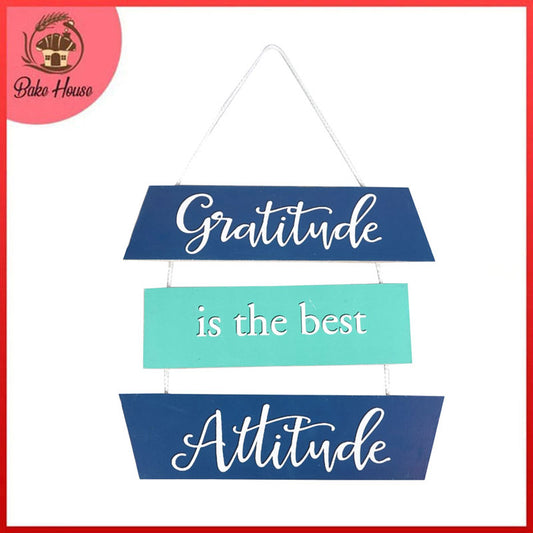 'Gratitude Is The Best Attitude' Motivational Quote Wooden Wall Hanging Decor