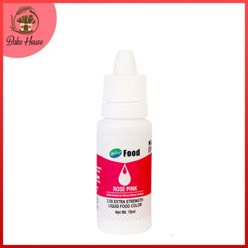 Milkyz Food Liquid Food Color Rose Pink 18ML Dropper Bottle