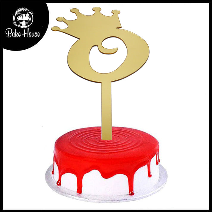 Number Cake Topper Golden  (Zero)