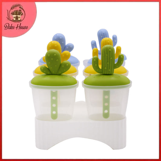 Cactus 6 Sticks Popsicle Plastic Mold With Stand