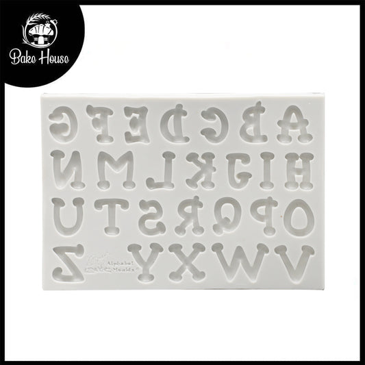 Uppercase Stylish Alphabet Silicone Fondant Mold 26 Cavity