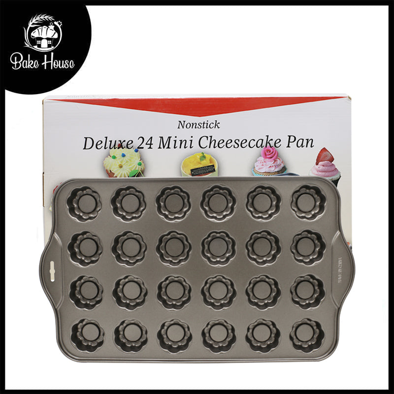 Flower Shape Mini Cheese Cake Pan 24 Cavity Non Stick