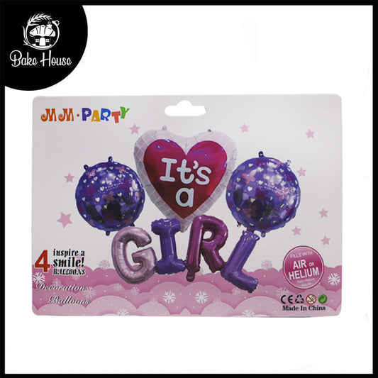 It's A GIRL Letters Shape Foil Balloons Wall Banner For Party Decoration