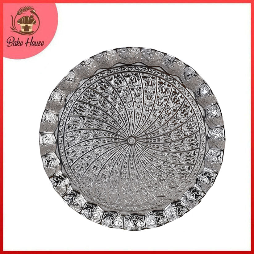 Vintage Sena Turkish Brass Round Serving Tray