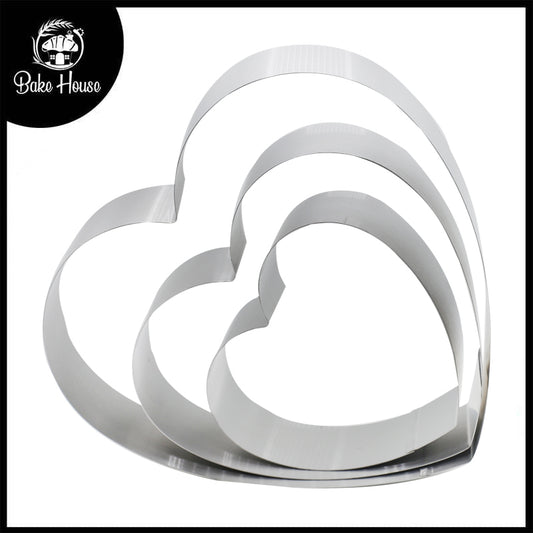 Heart Cake Cutting Rings 3pcs Set Small