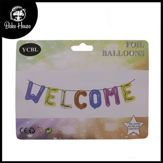 Multicolor Welcome Letters Shape Foil Balloons Wall Banner For Party Decoration