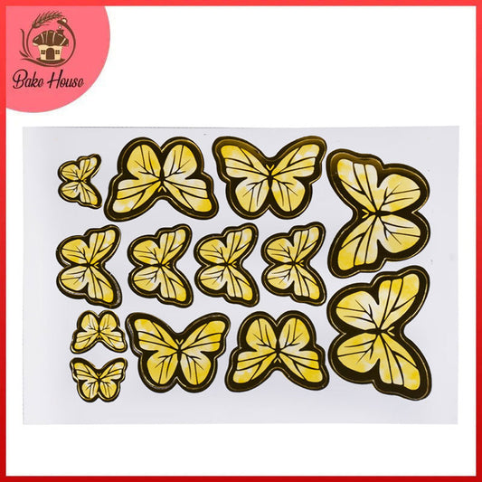 Yellow Color Butterflies Cake Topper 13 Pcs Pack