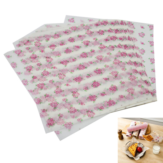 Rose Design Wax Paper 50Pcs Pack