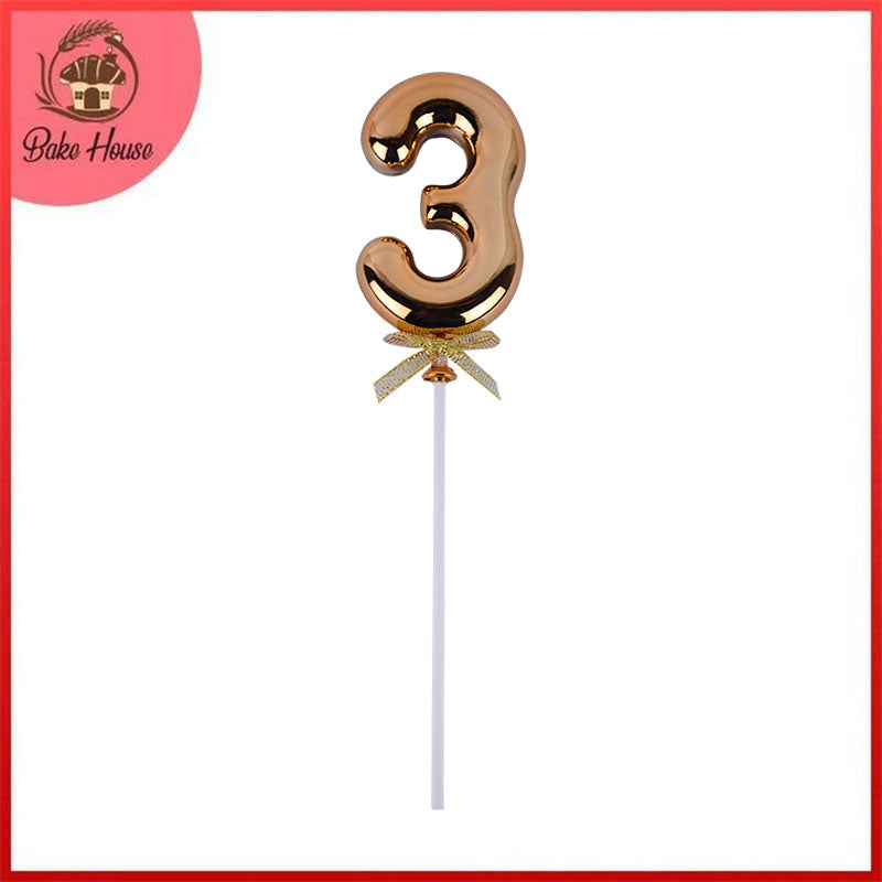 Birthday Anniversary Cake Decoration Number Topper 3 (Three)