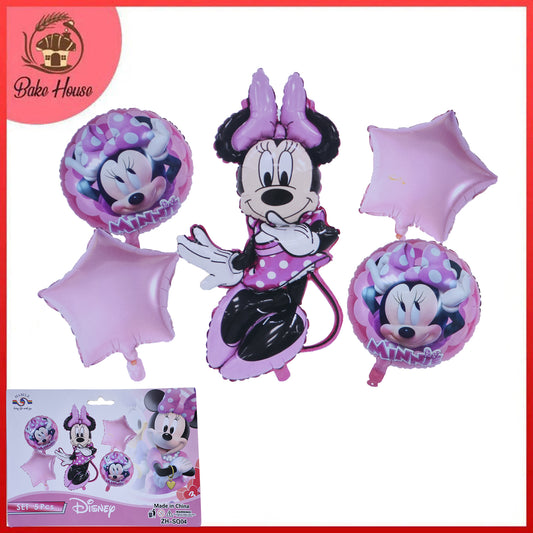Disney Minnie Mouse Pink Theme Foil Balloon 5Pcs Set For Birthday Party Decorations