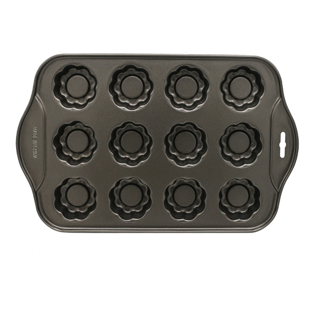 Flower Shape Mini Cheese Cake Pan 12 Cavity Non Stick