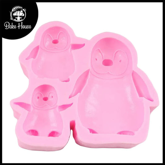 Penguin Silicone Fondant Mold 3 Cavity