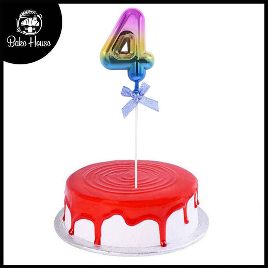 4 Number Multicolor Cake Topper
