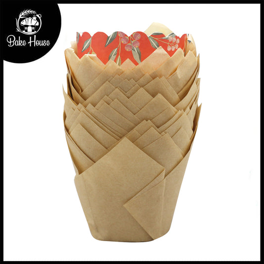 Light Brown Tulip Cupcake Liner 50Pcs Set
