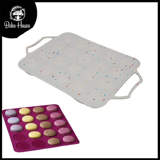 Silicone Non Stick Macaron Baking 20 Cavities Tray with Handles