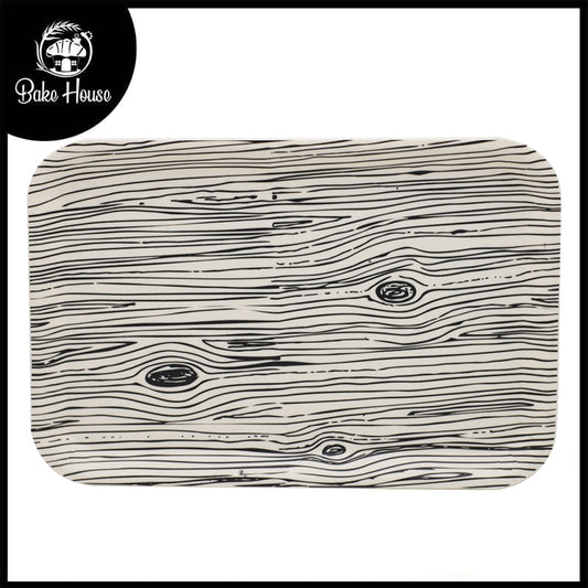 Wood Grain Texture Bamboo Fibre Rectangle Serving Tray 29x20cm