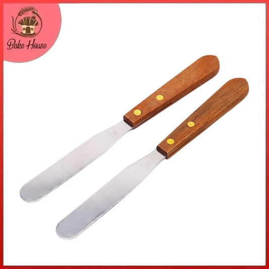 Cake Palette Knife With Wood Handle 4 inch 2 Pcs Set