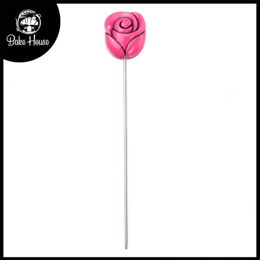 Rose Cake Tester Stainless Steel With Plastic Handle