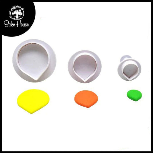 Water Drop Fondant Plunger Cutter 3Pcs Set