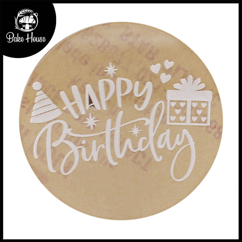 Happy Birthday With Gift & Cone Cap Fondant Stamp Plastic