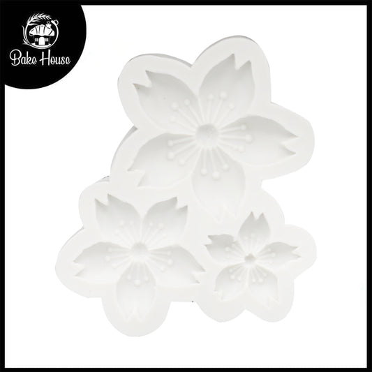 5 Petal Blossom Silicone Fondant Mold 3 Cavity