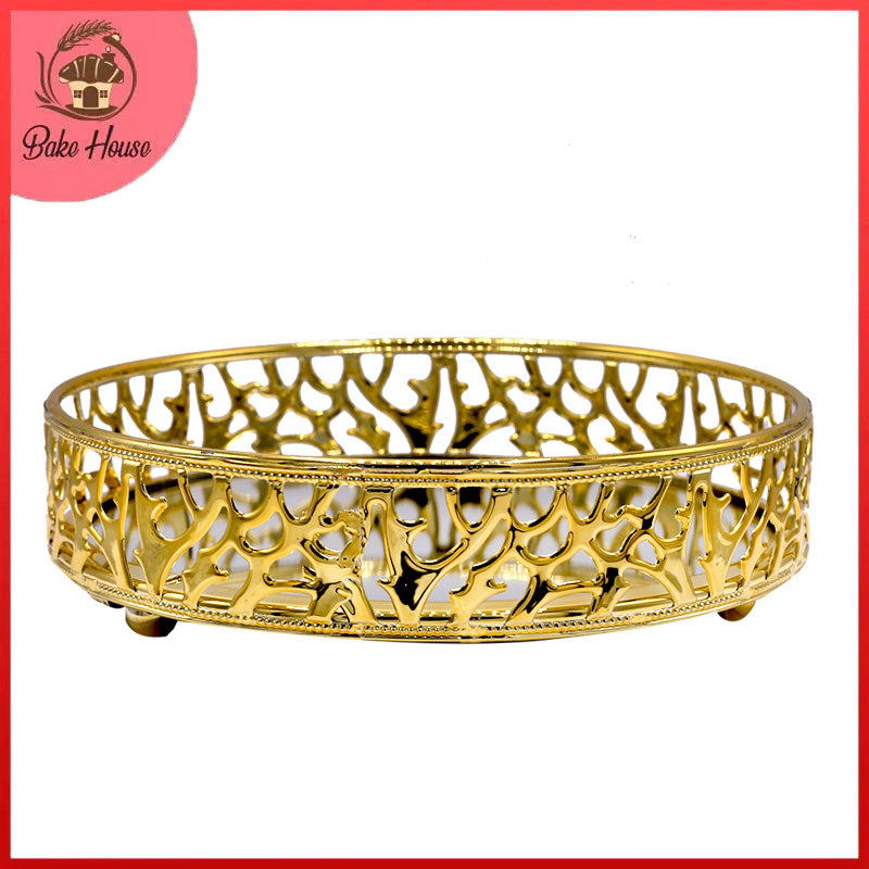 Decorative Cosmetics Organizer Round Mirror Tray