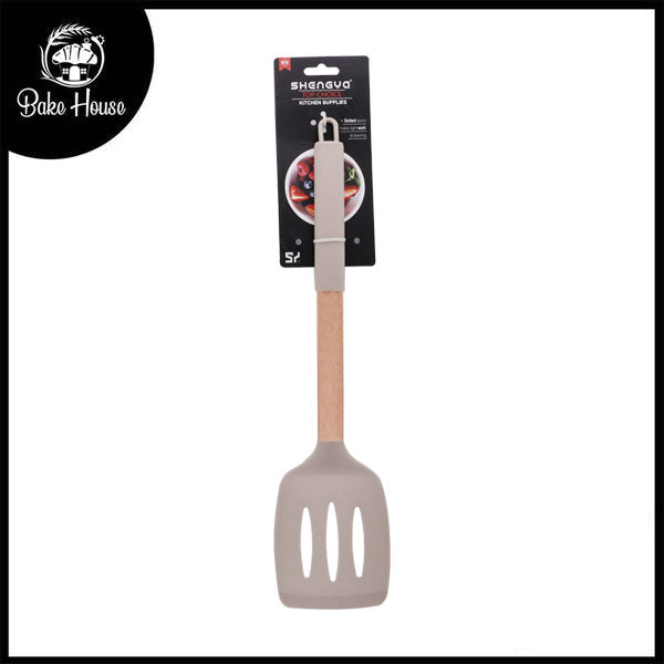 SHENGAYA Slotted Spatula Turner With Copper Handle Large