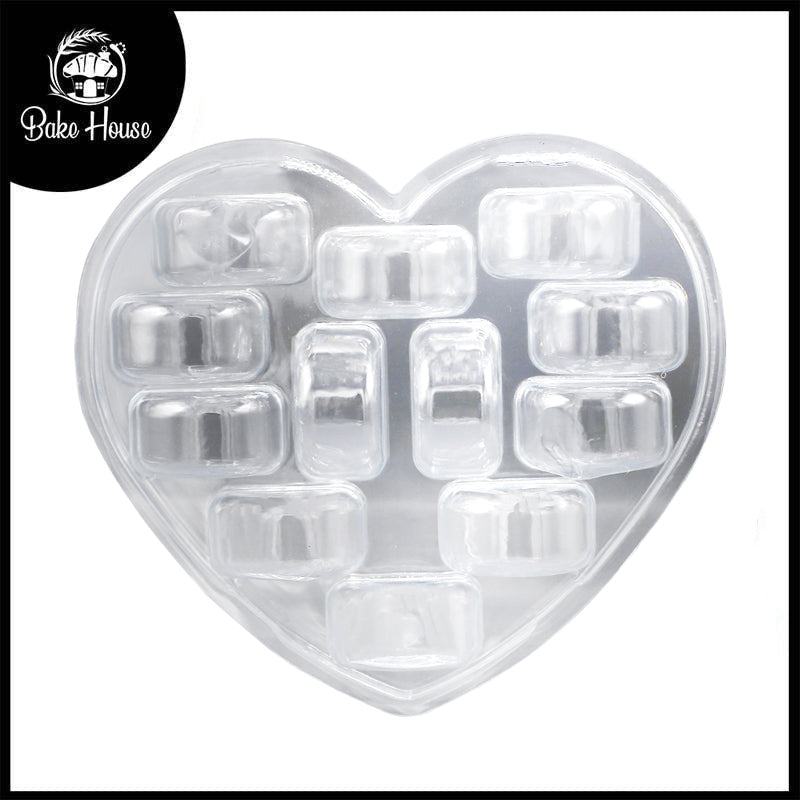 Plastic Macaron Heart Shape Chocolate Mold 2 Pcs  12 Cavity