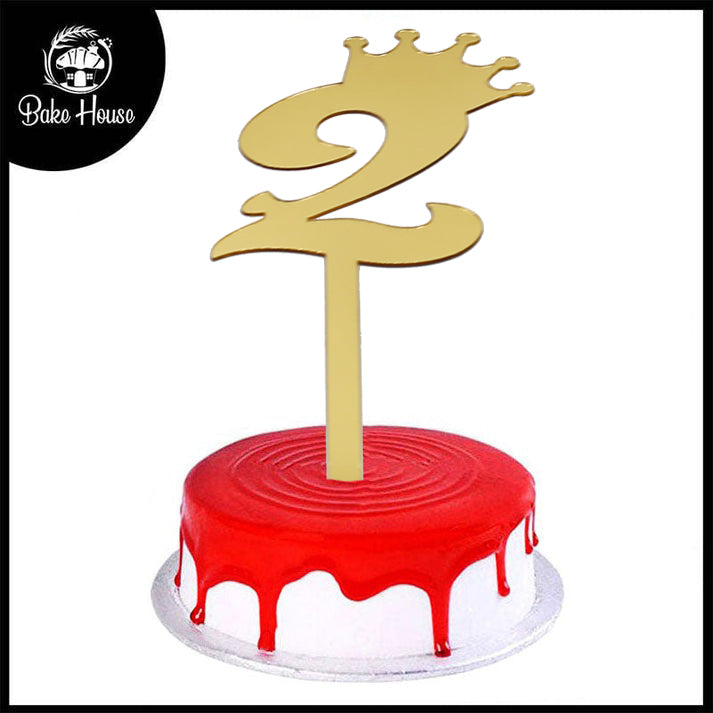 Number Cake Topper Golden  (Two)