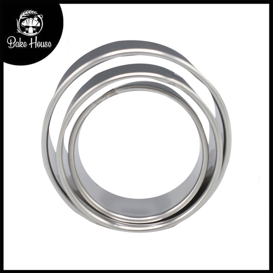 3Pcs Round Cookie Cutter Set Stainless Steel
