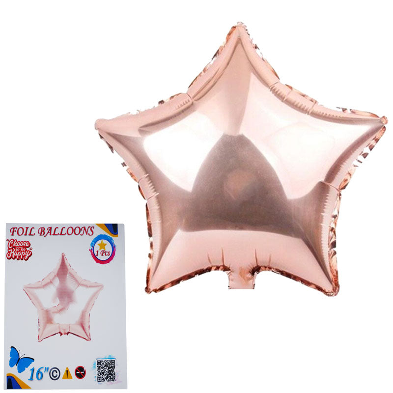 16 Inch Rose Gold Star Shape Foil Balloon For Party Decoration