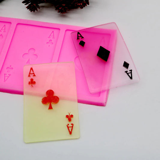Poker Card Fondant Silicone Mold 4 Cavity