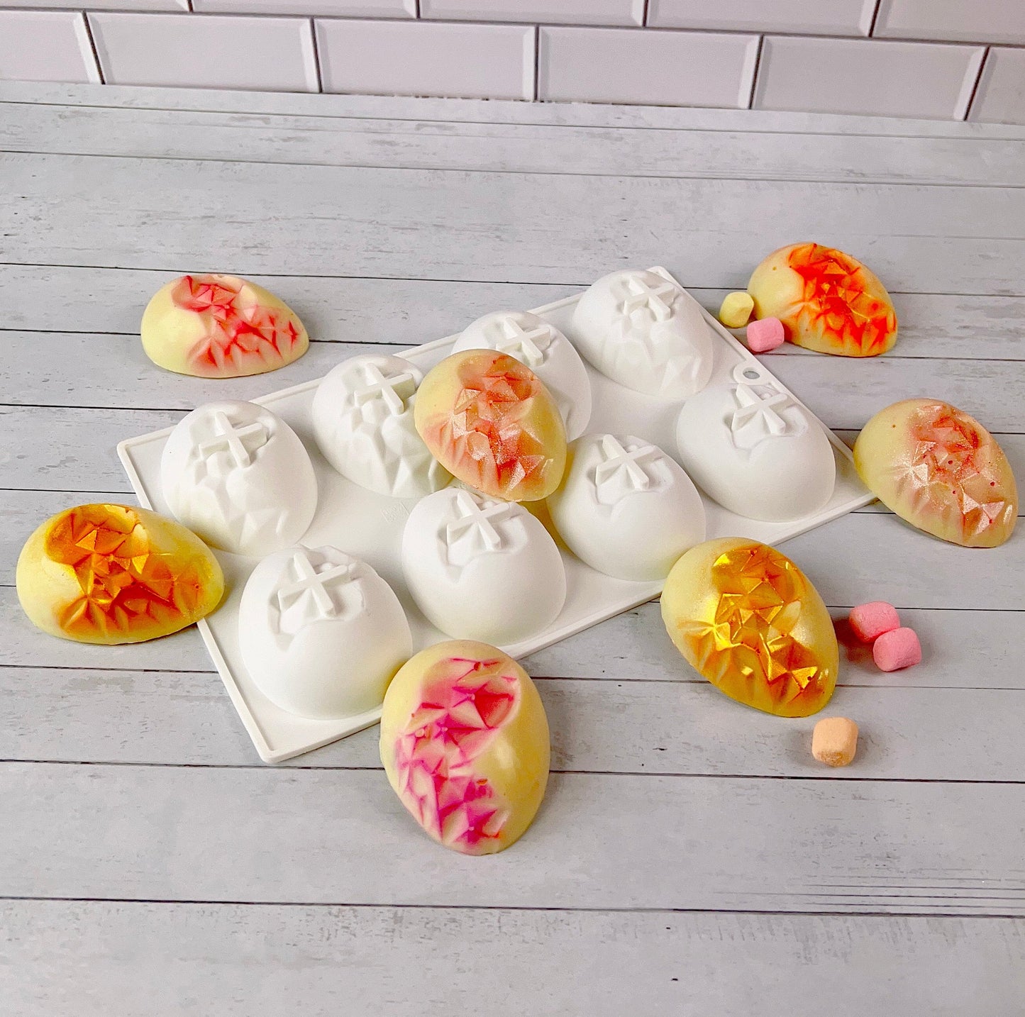 Diamond Cracked Easter Egg Silicone Mold