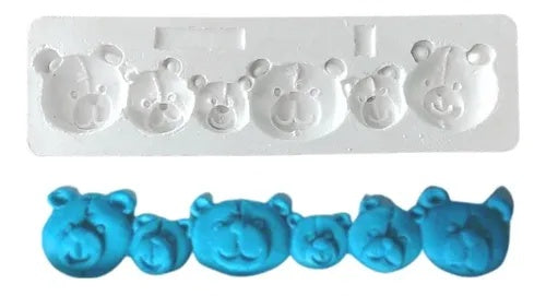 Small And Big Bear With Bow Fondant Mold