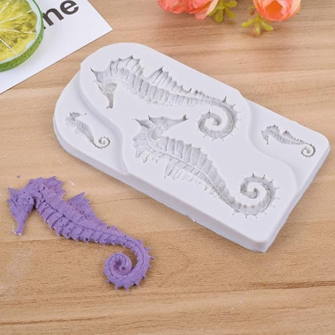 Sea Horse Silicone Fondant Mold 4 Cavity