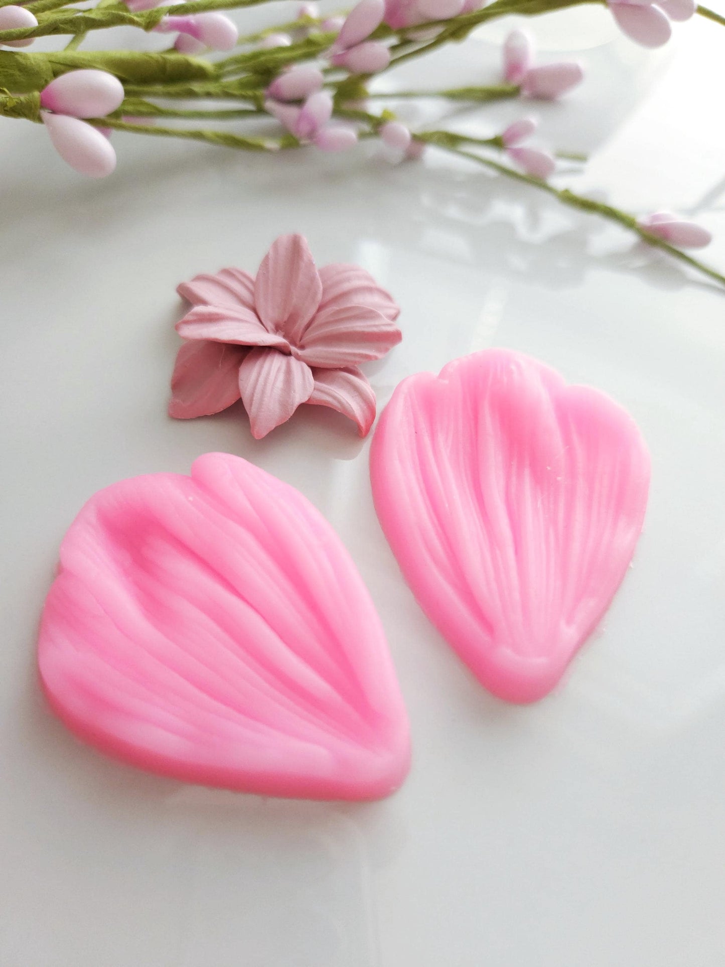 Small Petal Shape Silicone Fondant Mold 2Pcs Set