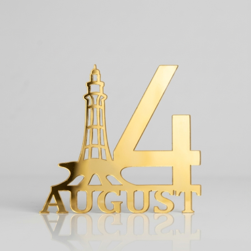 14 August Acrylic Cut Out 5Pcs Set Golden