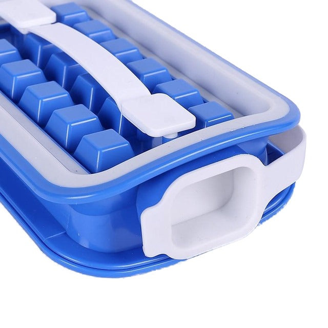18 Cavity Two Sided Foldable Ice Cubes Tray & Pop Out Cubes Dispenser Bottle