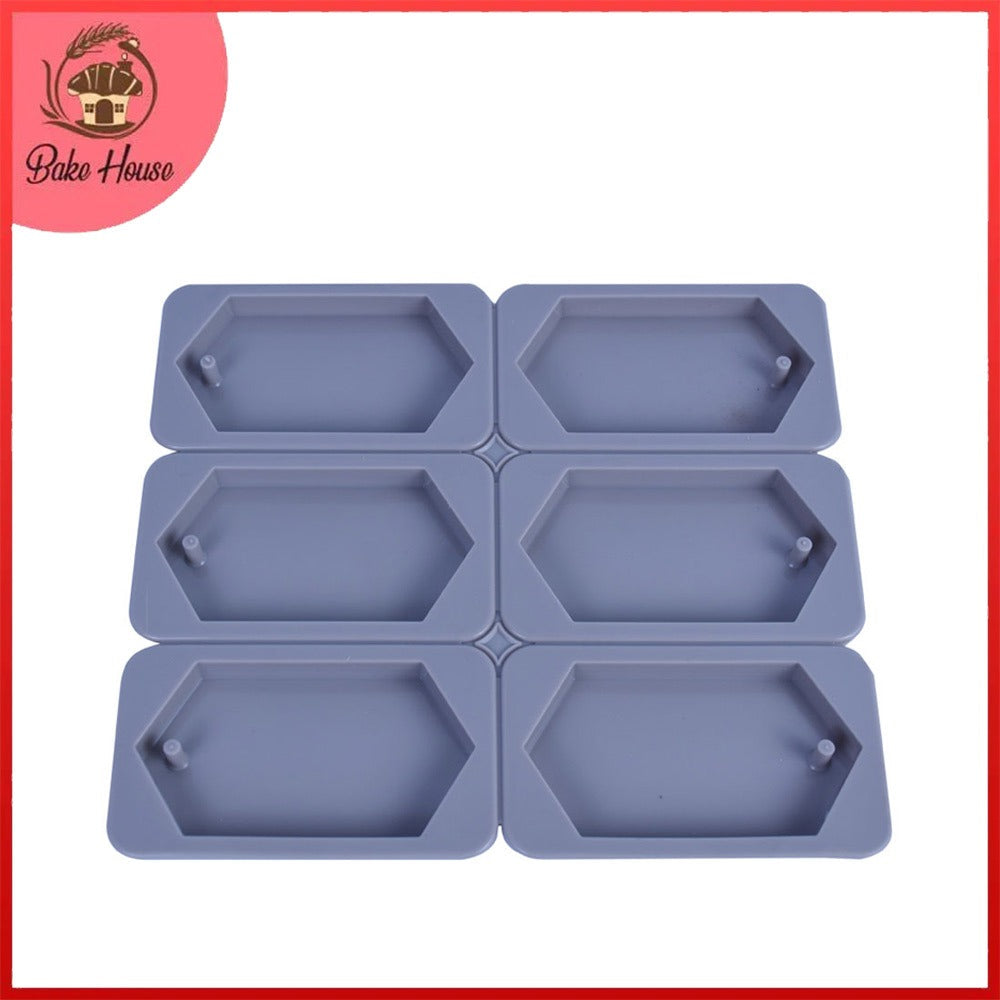Elongated Hexagon Shape Scented Wax Tablet Silicone Mold 6 Cavity