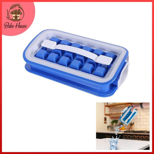 18 Cavity Two Sided Foldable Ice Cubes Tray & Pop Out Cubes Dispenser Bottle