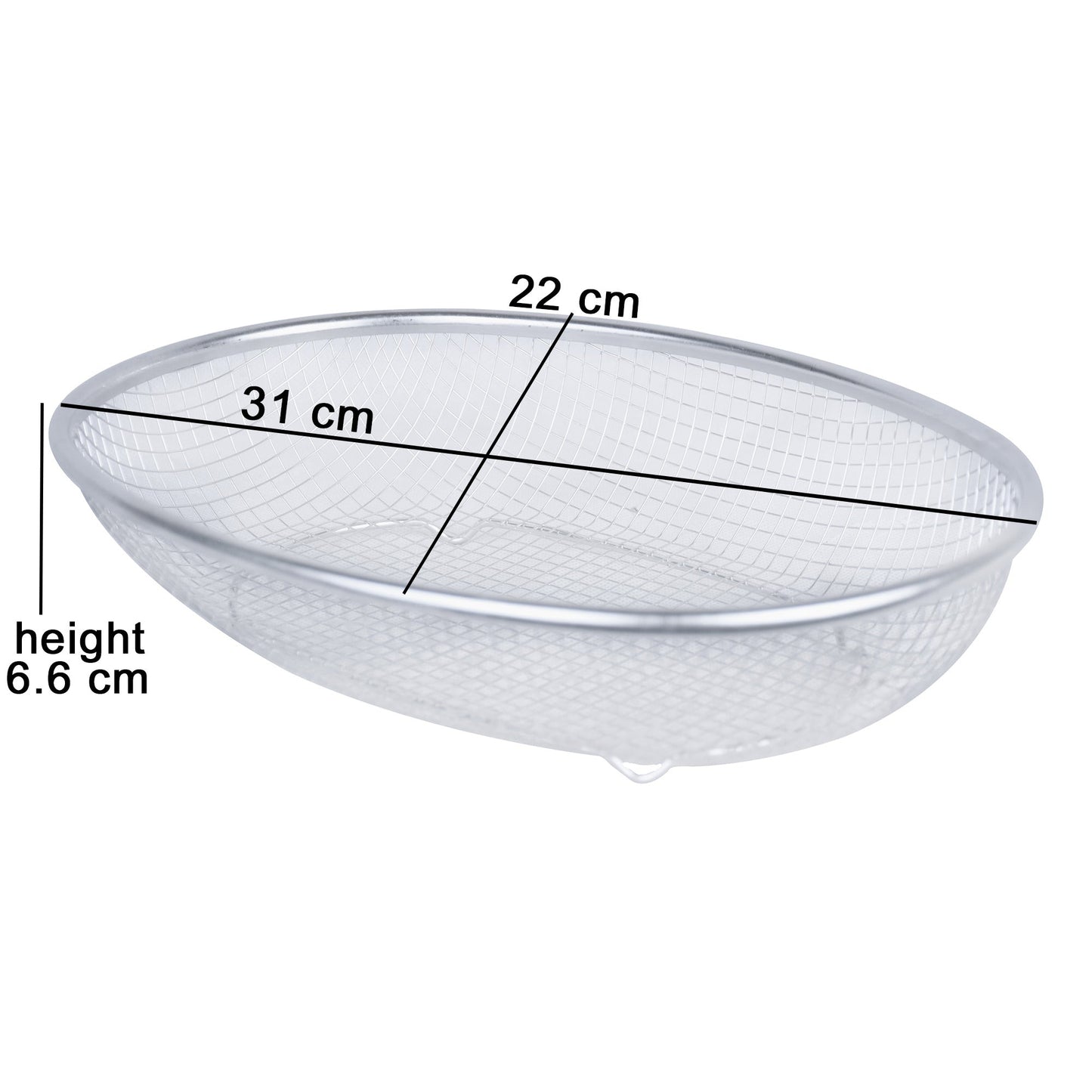 Oval Strainer Stainless Steel Fruit & Vegetable Basket 31x22x6.6 cm