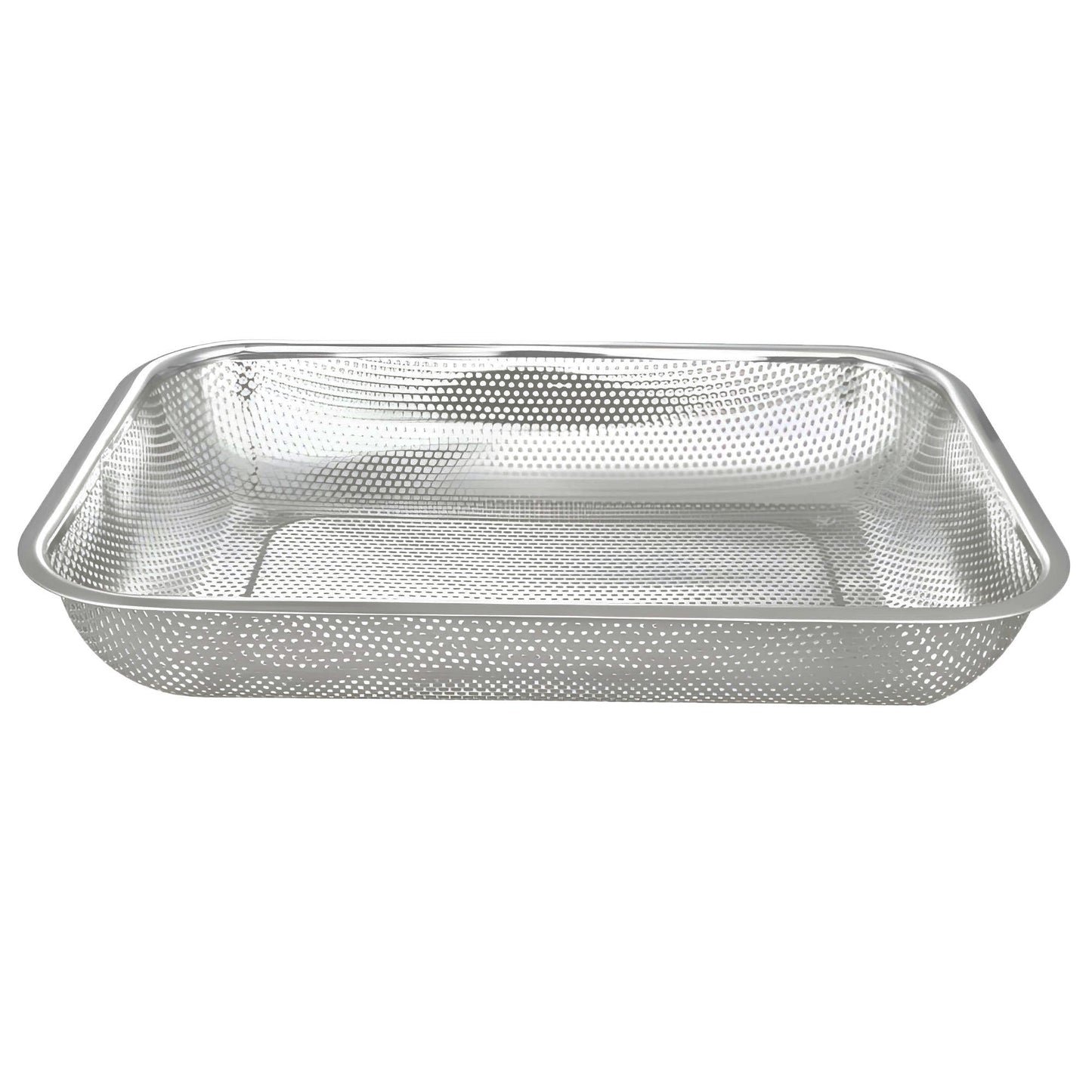 Rectangular Stainless Steel Fruit & Vegetable Colander Strainer 29.5x21.5x5.5 cm