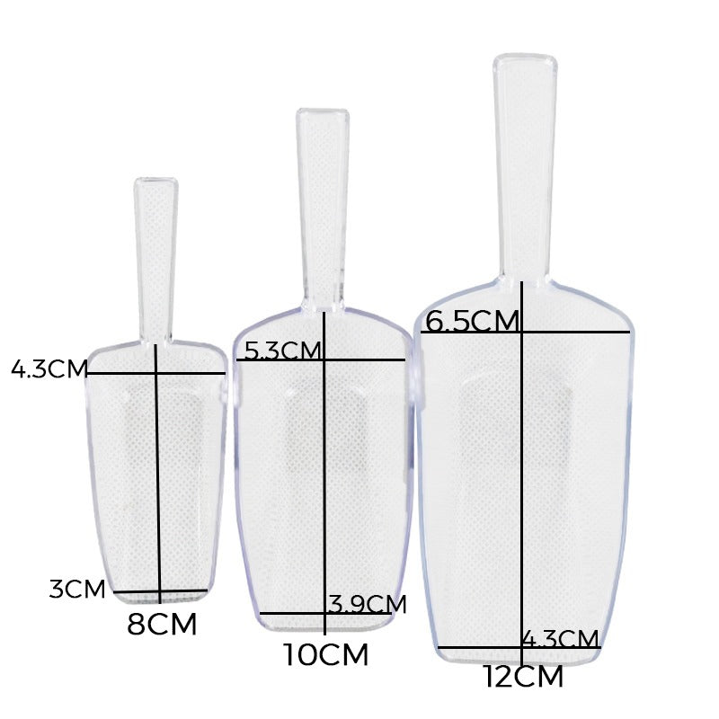 Candies & Multipurpose Transparent Plastic Scoop 3 Pcs Set
