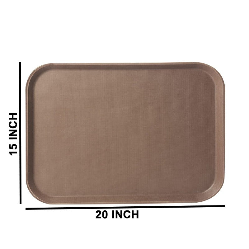Rectangular Fiberglass Non-Slip Serving Tray 15 x 20 Inch